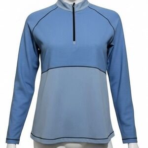 Footjoy Heather Block Half-Zip Mid-Layer Pullover Light Blue Women's Size Medium